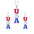 Wholesale  American Independence Day Necklace Alloy Diamond Set American Map Flag Striped Earrings Necklace Set