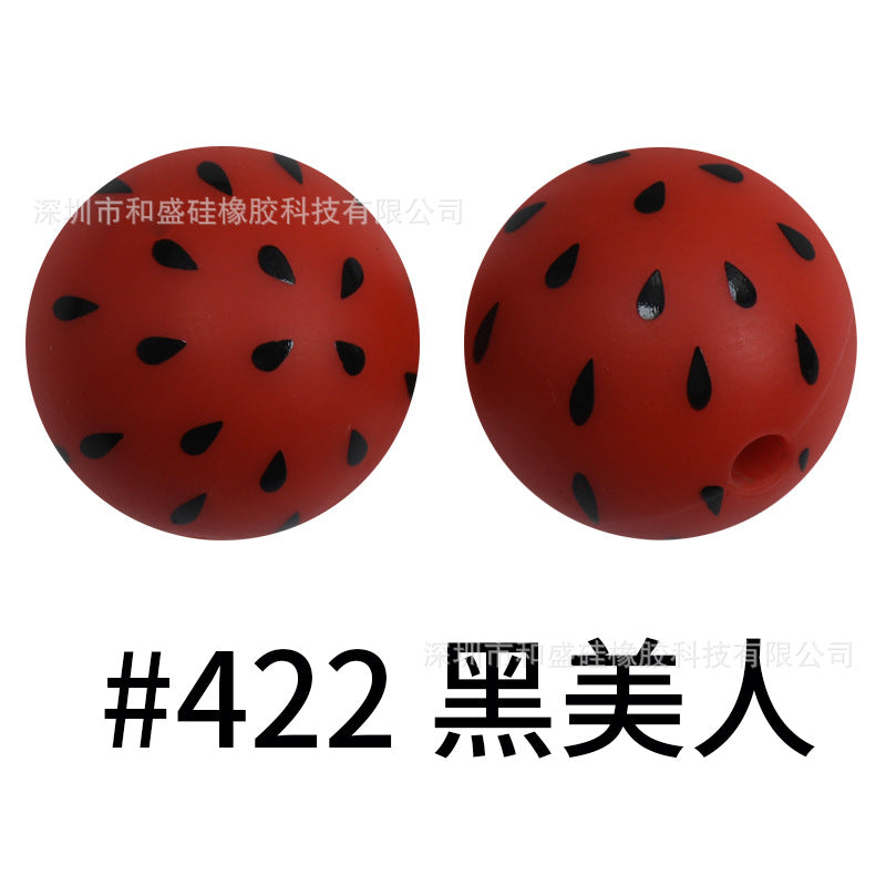 Wholesale 50pcs 15mm Western Style Leopard Skull Color Aztec Printed Silicone Balls Beads ACC-BDS-HeSheng002