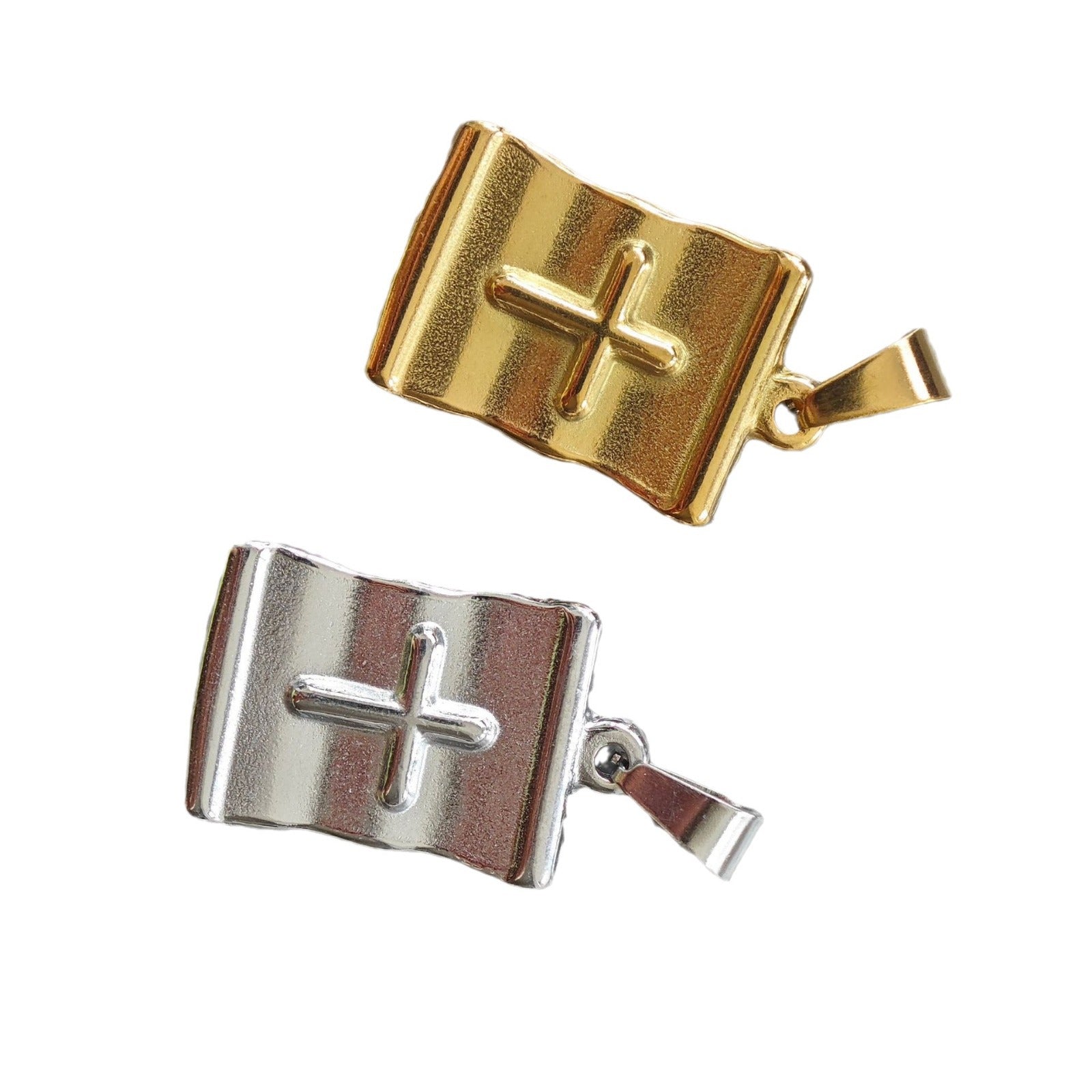 Wholesale  Stainless steel  gold-plated square pendant