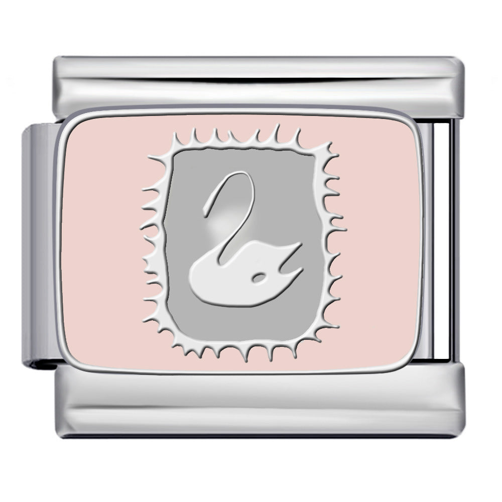 Wholesale Italian Charm Bracelet 9mm DIY Splicing Pink Nail Art Series Stainless Steel Composable Bracelet