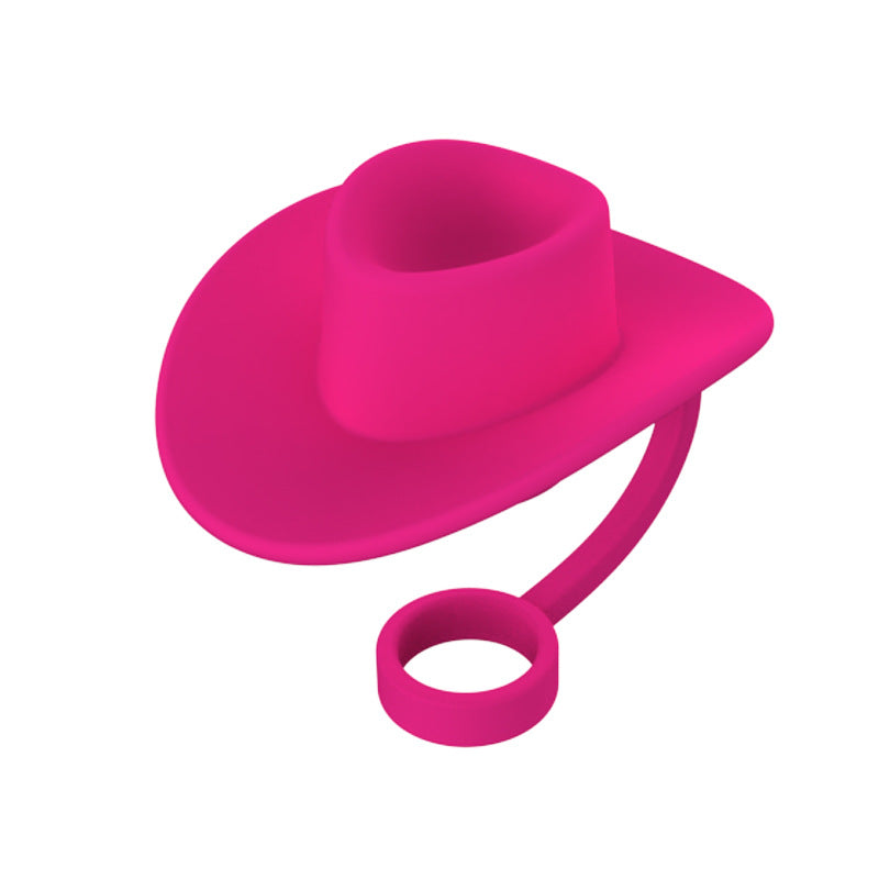 Wholesale Western Style Cowboy Hat Silicone Straw Tube Cap 6-10mm Straw Decoration Straw Cover ACC-SCR-HuaYi001