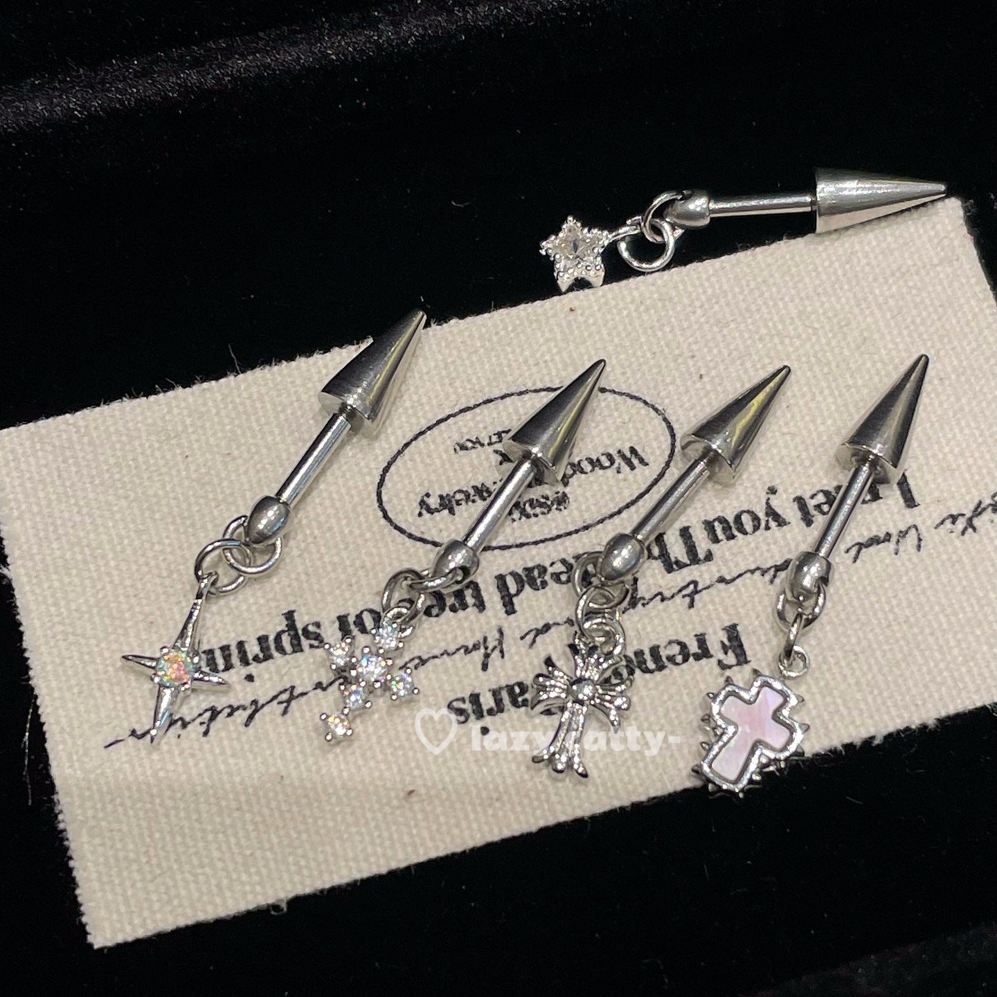 Wholesale Cross Pendant Devil Nail Titanium Steel Earrings