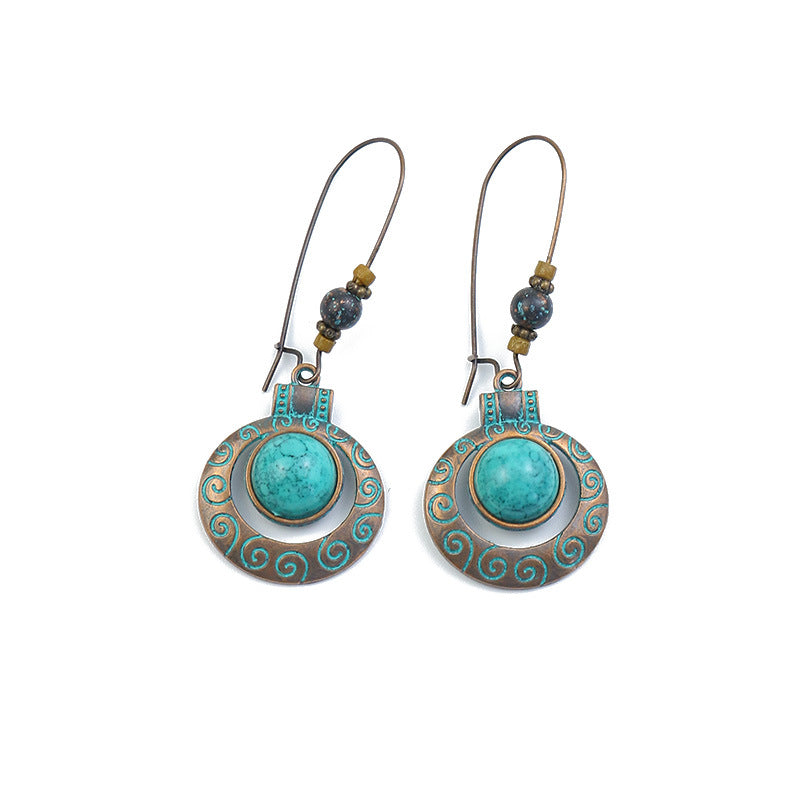 Wholesale Vintage Turquoise Pendant Earrings