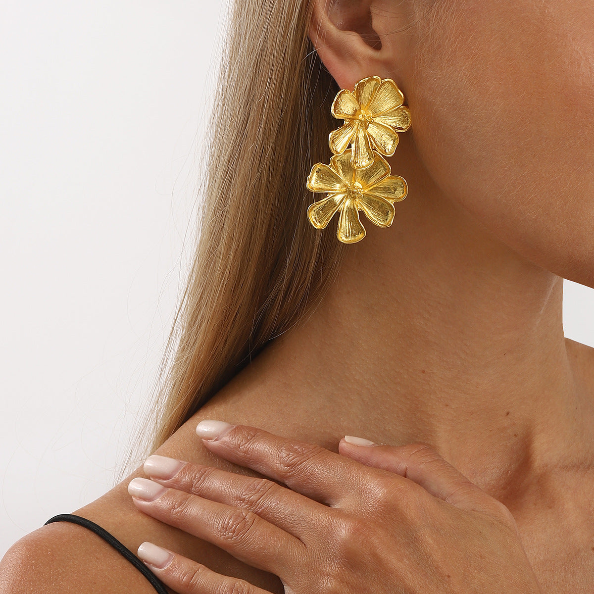 Wholesale Flower Splicing   Exaggerated Earrings