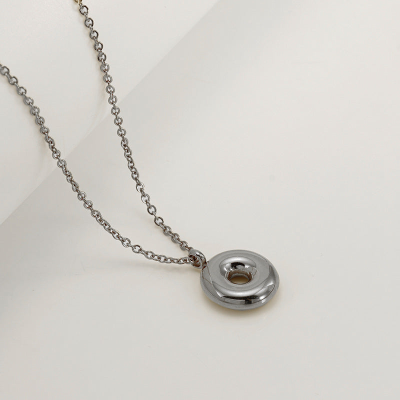 Wholesale  26 English letter necklace  titanium steel bubble smooth letter pendant clavicle chain