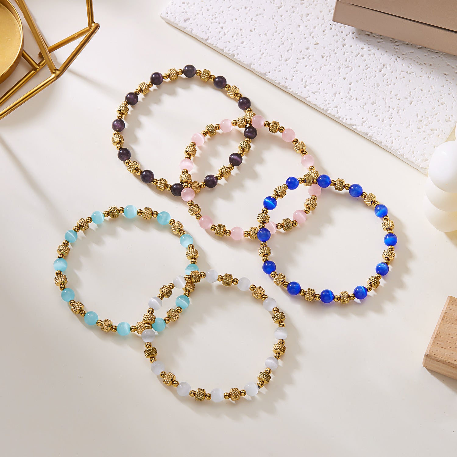 Wholesale stainless steel cat's eye bracelet