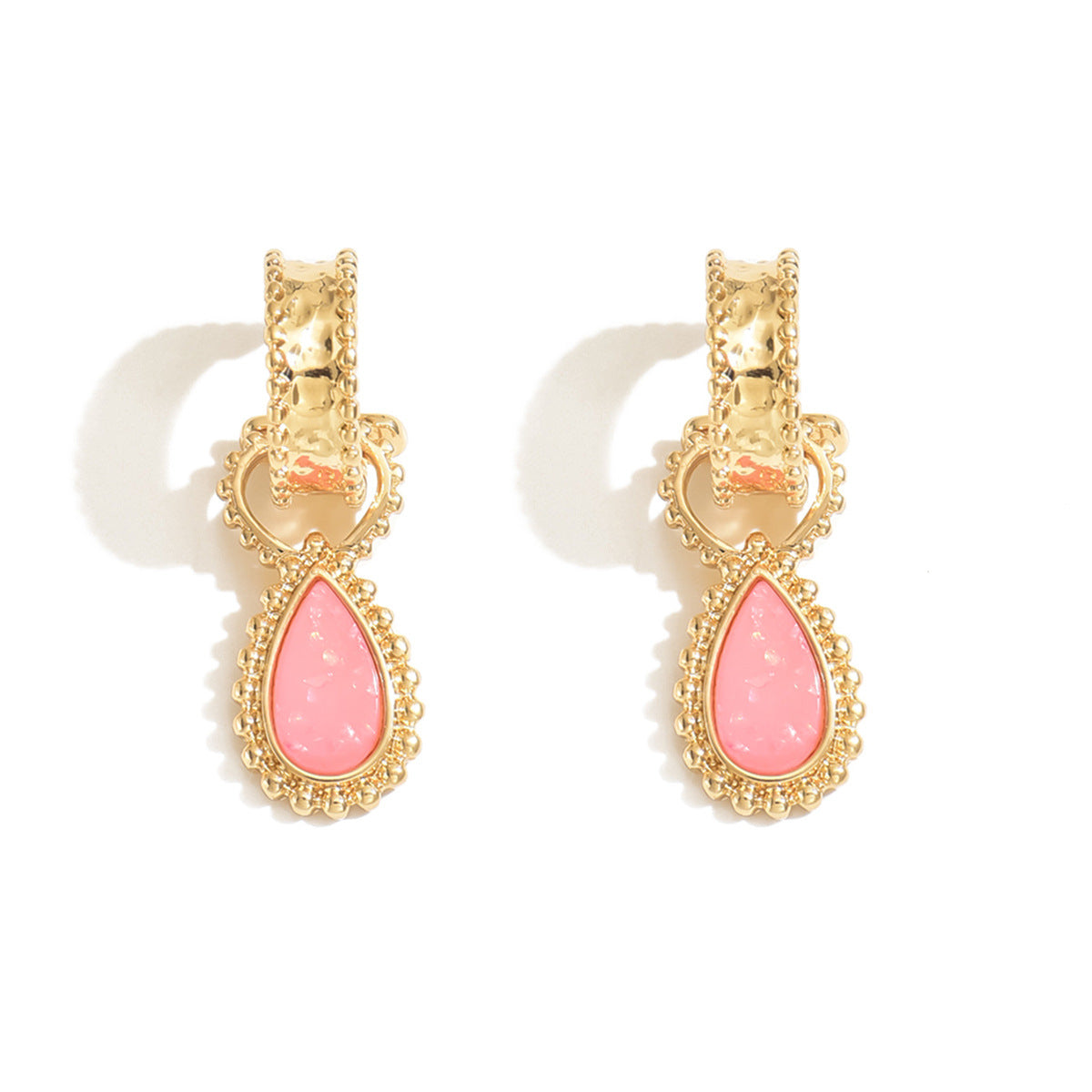 Wholesale  diamond pink drops earrings
