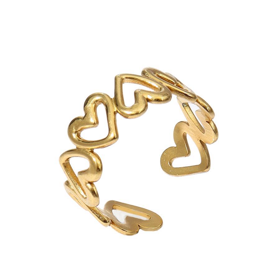 Wholesale Leaf Love Stainless Steel Ring 18k Gold Plated Rings ACC-RS-MuC005