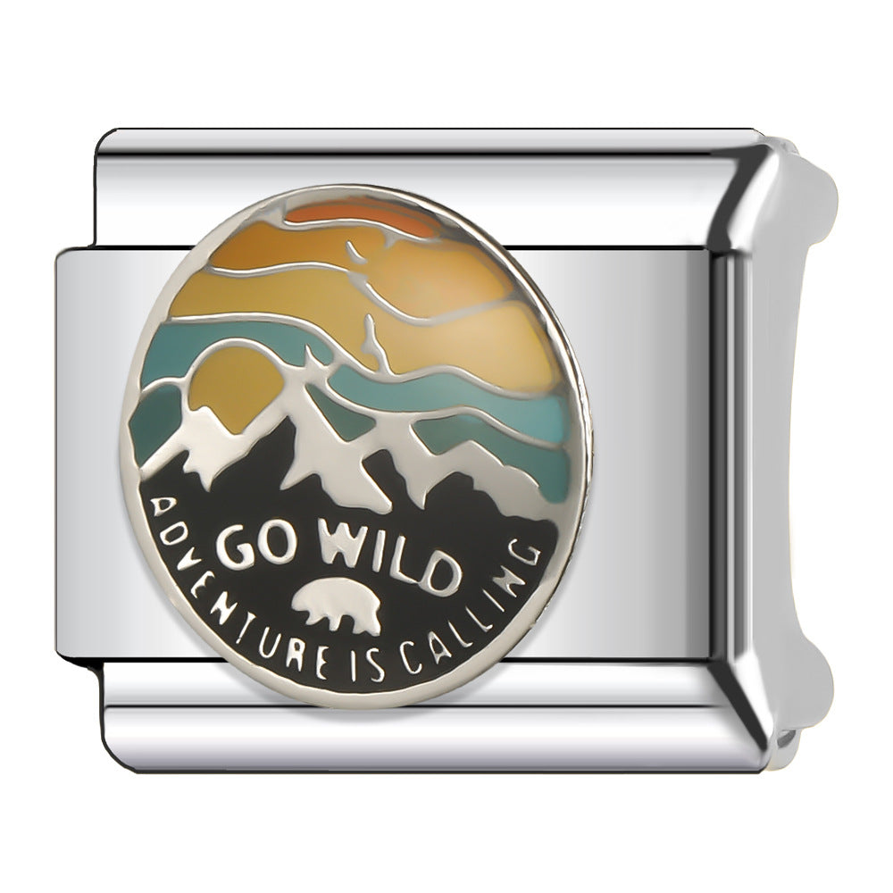 Wholesale Italian Charm Bracelet 9mm DIY Splicing Classic Vehicle Pattern Stainless Steel Composable Bracelet