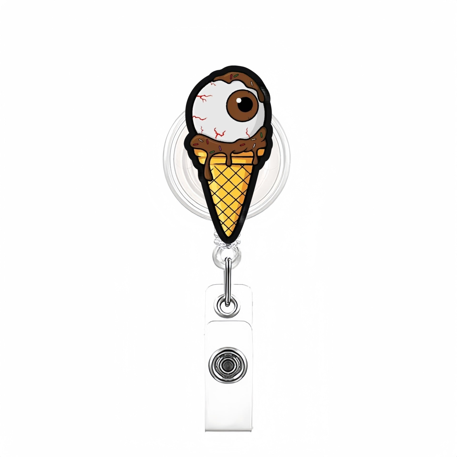 Wholesale Halloween Eyeball Acrylic Retractable Clip Badge Keychain