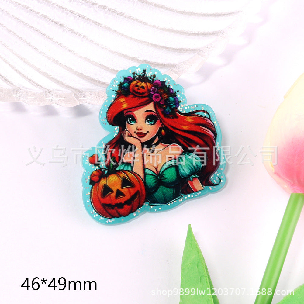 Wholesale 10pcs DIY Flatback Cartoon  Acrylic Flatback Badge Reels Retractable Keychain DIY Accessories