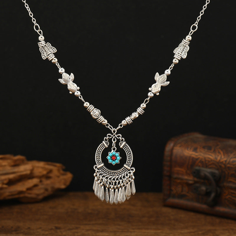 Wholesale Ethnic Style Tassel Vintage Necklace ACC-NE-Luox002