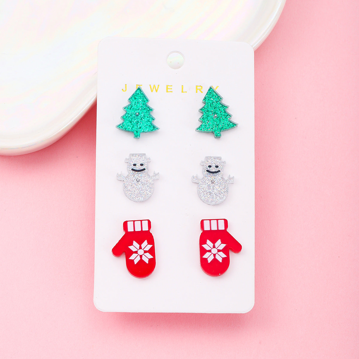 Wholesale  Acrylic Combination Christmas Earrings suit