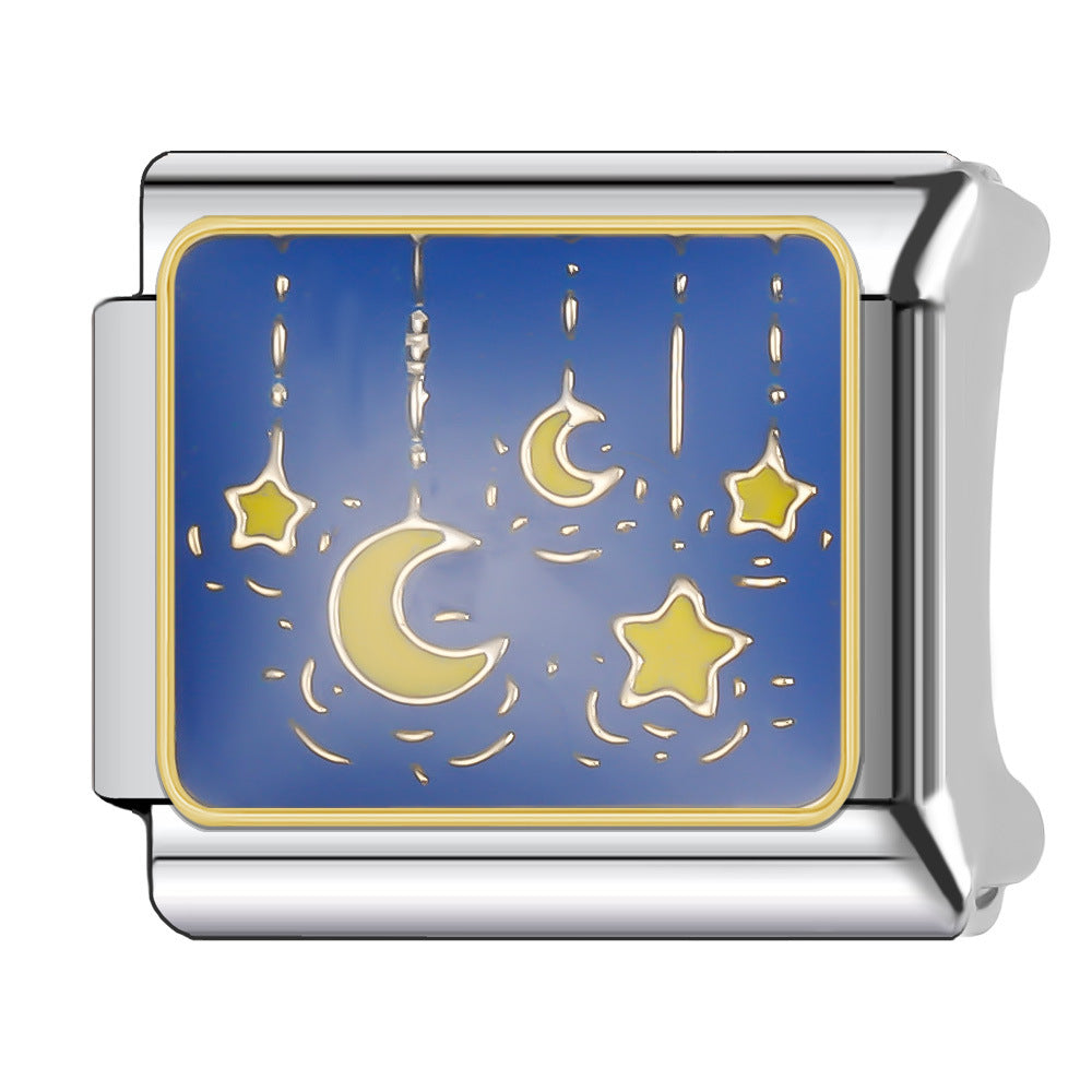 Wholesale Italian Charm Bracelet 9mm DIY Splicing Cosmic Star Series Stainless Steel Composable Bracelet