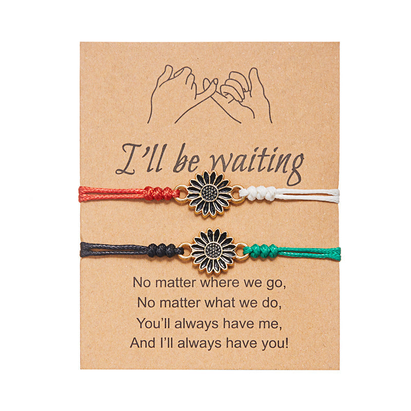 Wholesale  Israel color bracelet two-piece woven Daisy bracelet