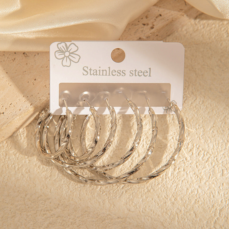 Wholesale Light Luxury Star Hoop Earrings for Women - Titanium Steel Electroplated,  Boutique Resale