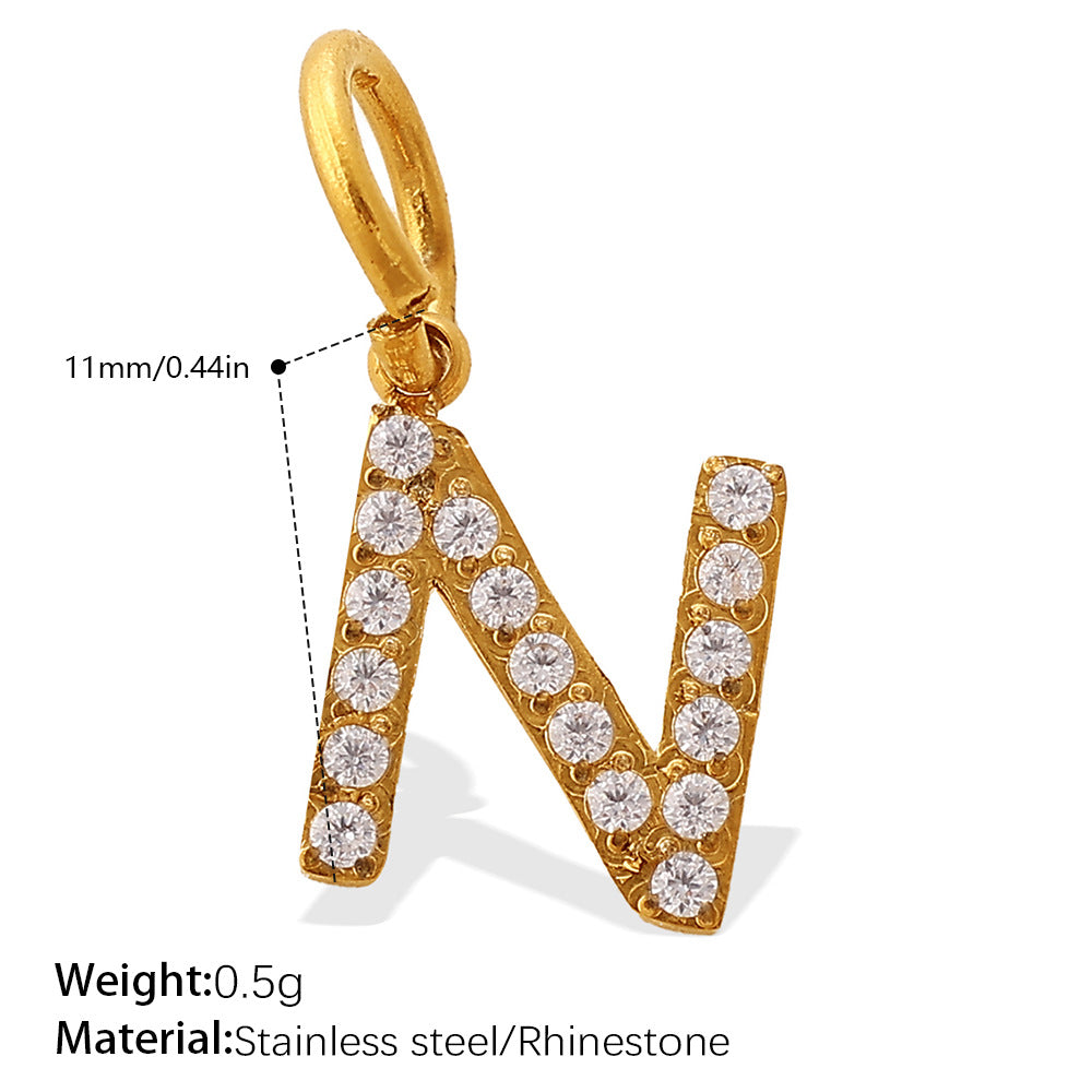 Wholesale Diamond-Encrusted 26 English Letter Charms for Jewelry