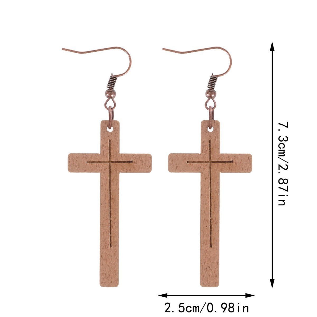 Wholesale  Vintage Carved Monochrome Wooden Earrings
