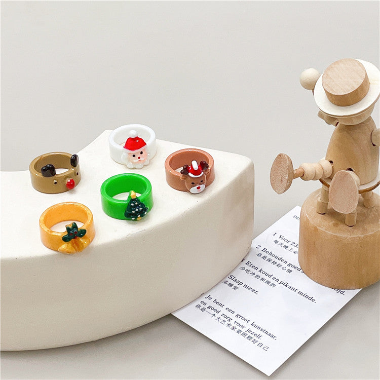 Wholesale Christmas Tree Christmas Gifts Christmas Resin Rings ACC-RS-Weiw002