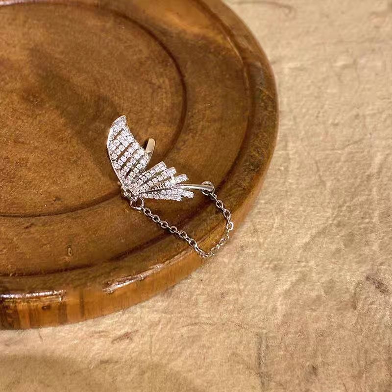 Wholesale Diamond Butterfly Clip Earrings Light Luxury Earrings