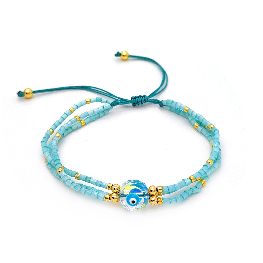 Wholesale boho style multi-layered colorful rice beads beaded braided bracelet ACC-BT-Qiqi001