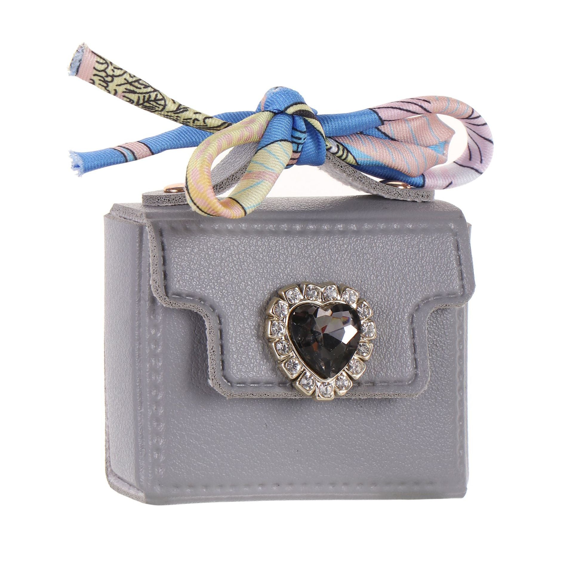 Wholesale Light Luxury Gray Leather Heart Bag Keychain Pendant With Rope Knot Stylish Fashion Accessory For Valentine S Gift And Boutique Resale