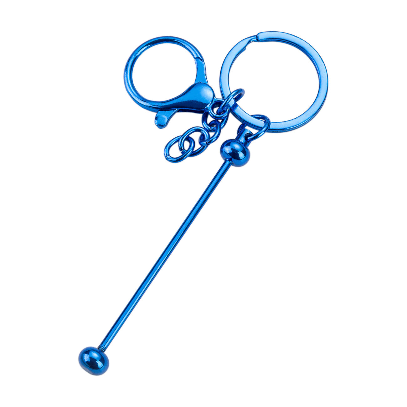 Wholesale DIY Beaded Keychain UV Electroplated Metal Keychain