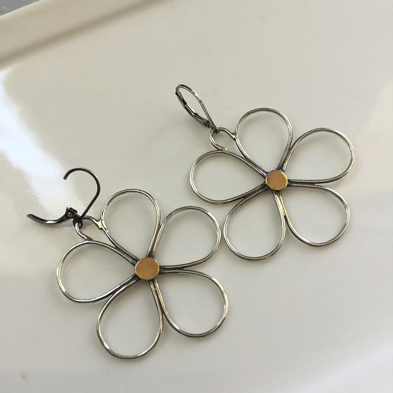Wholesale Bohemian style personality big flower pendant earrings