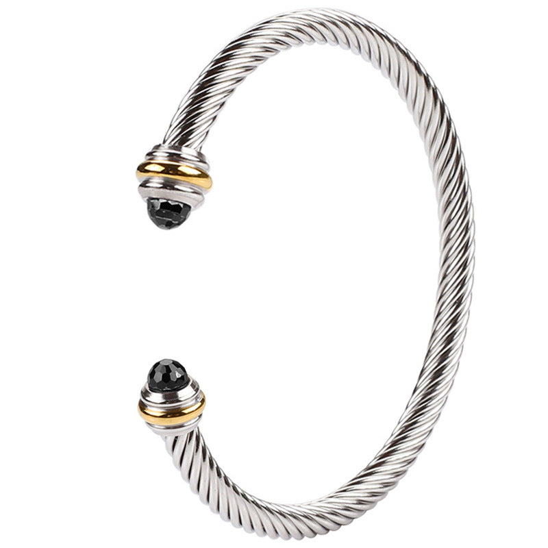 Wholesale Stainless Steel Cable Adjustable Elastic Twist Bracelet ACC-BT-QianCai003