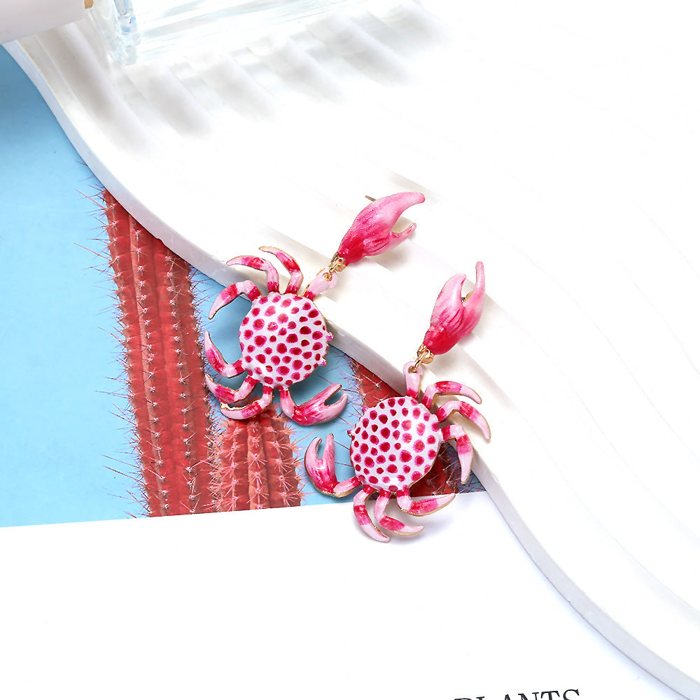 Wholesale  Cute Painted Crab Earrings