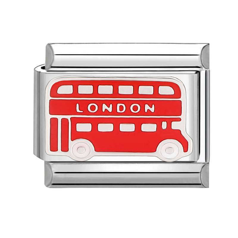 Wholesale Italian Charm Bracelet 9mm DIY Splicing Creative Pattern Stainless Steel Composable Bracelet