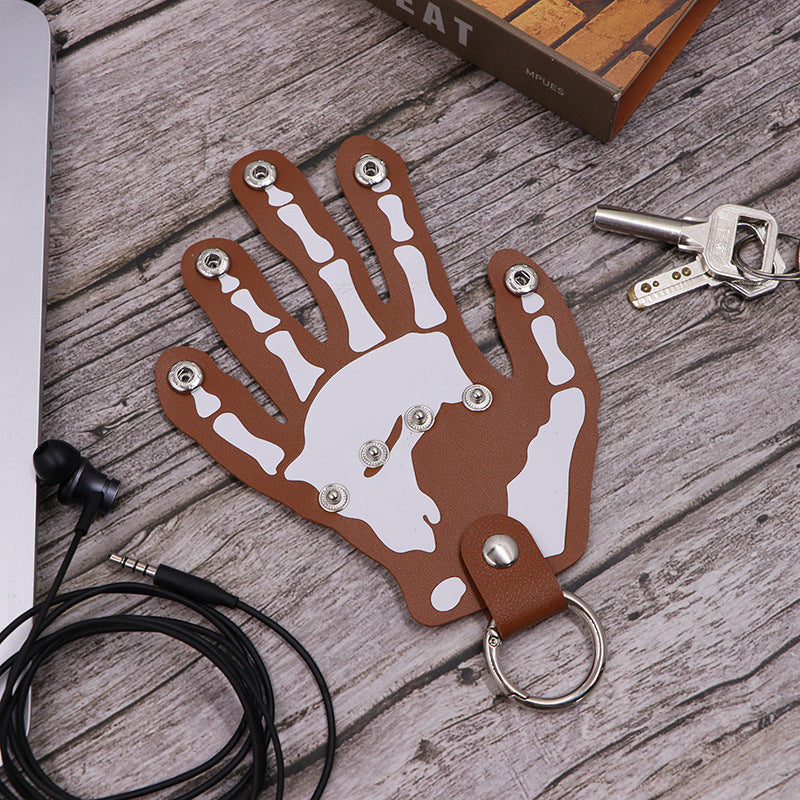 Wholesale Leather Palm Shape Keychain Halloween Decoration