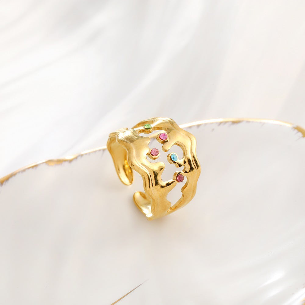 Wholesale Halloween Geometric Open Teeth Stainless Steel Rings ACC-RS-TaiMei001