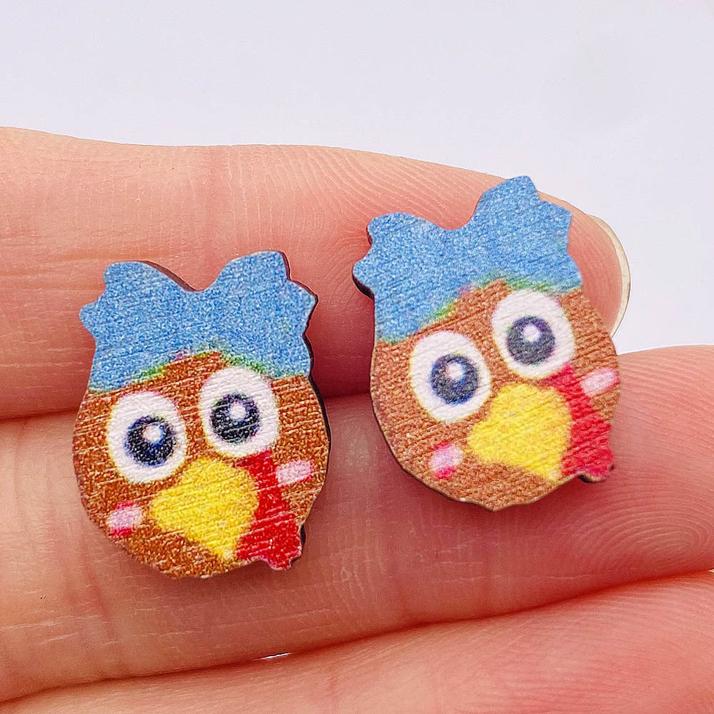 Pendientes de madera enano de calabaza de calabaza de calabaza de hojas de maple al por mayor de Acción de Gracias