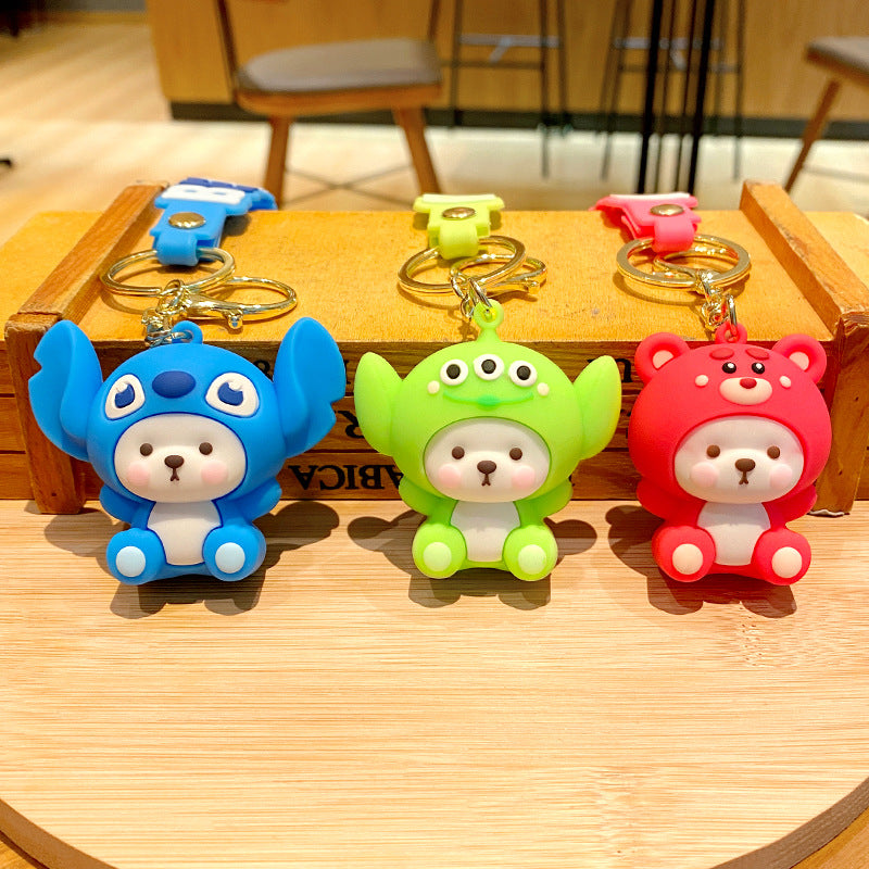 Wholesale Cartoon Cute Silicone Keychains ACCVIP-KC-HongLei001