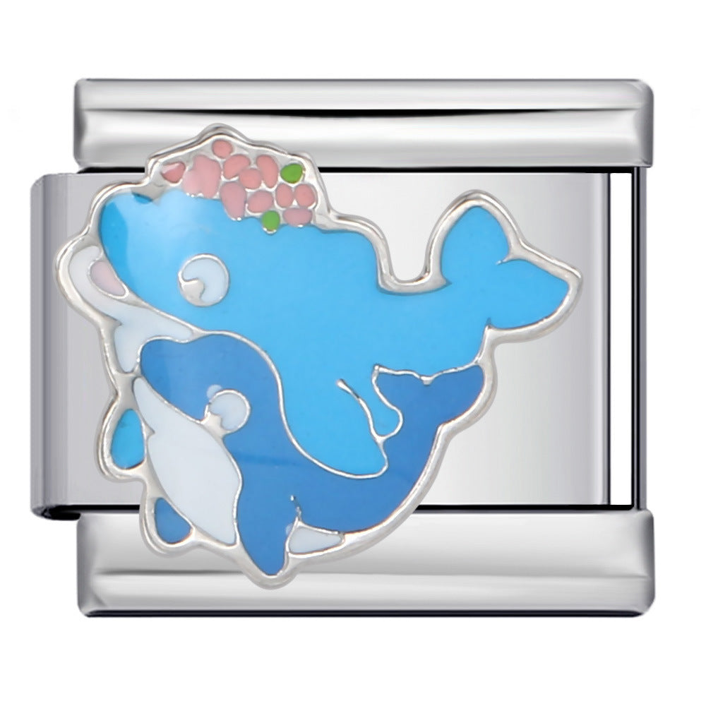 Wholesale Italian Charm Bracelet 9mm DIY Splicing Removable Cartoon Animal Stainless Steel Composable Bracelet