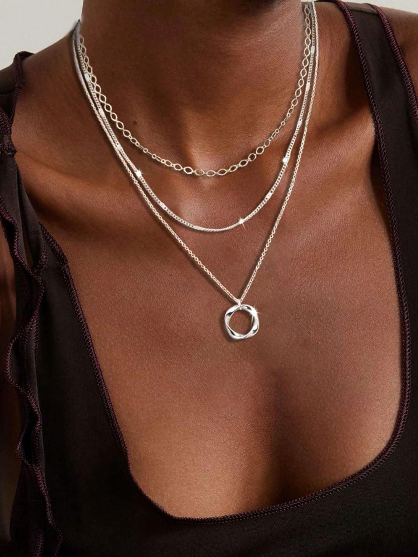 Wholesale Personalized Layered Necklace Beach Heart Pendant Neck Chain