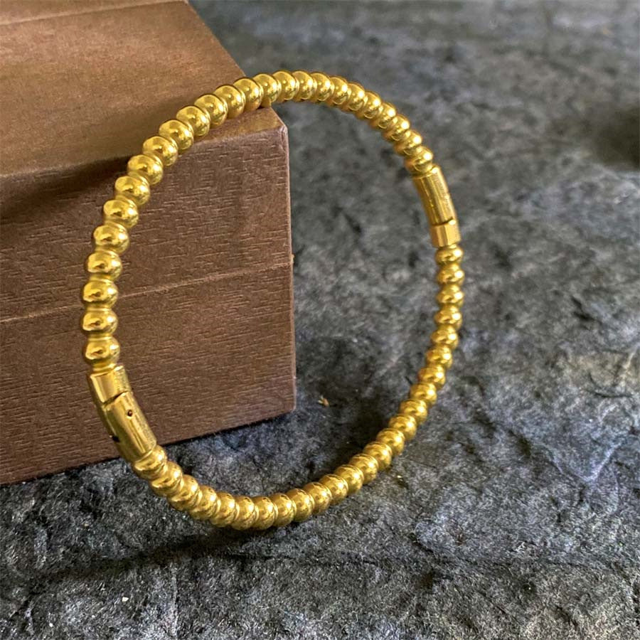 Wholesale Titanium Steel Personality Simple Round Bead Bracelet ACC-BT-YuXun006