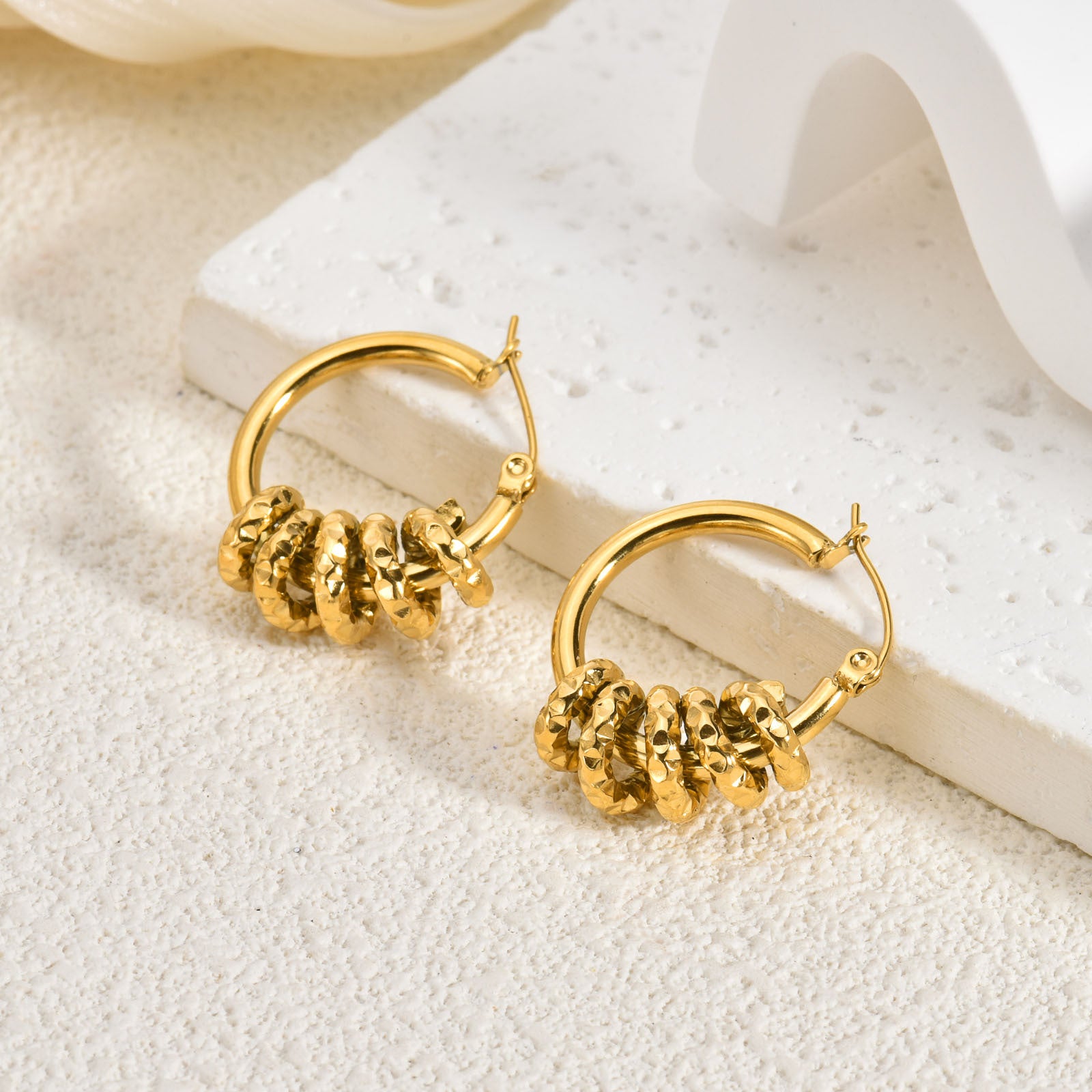 Wholesale Stainless steel cross cat eye earrings