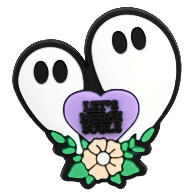 Wholesale random 100pcs Cross-border cartoon  trendy shoes and accessories PVC soft rubber detachable perforated shoes shoe flowers shoe buckles decorative buckles in stock