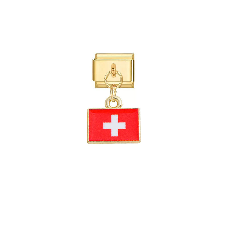 Wholesale Stainless Steel DIY Nation-themed Pendant Modules for Italy Fashion Accessory