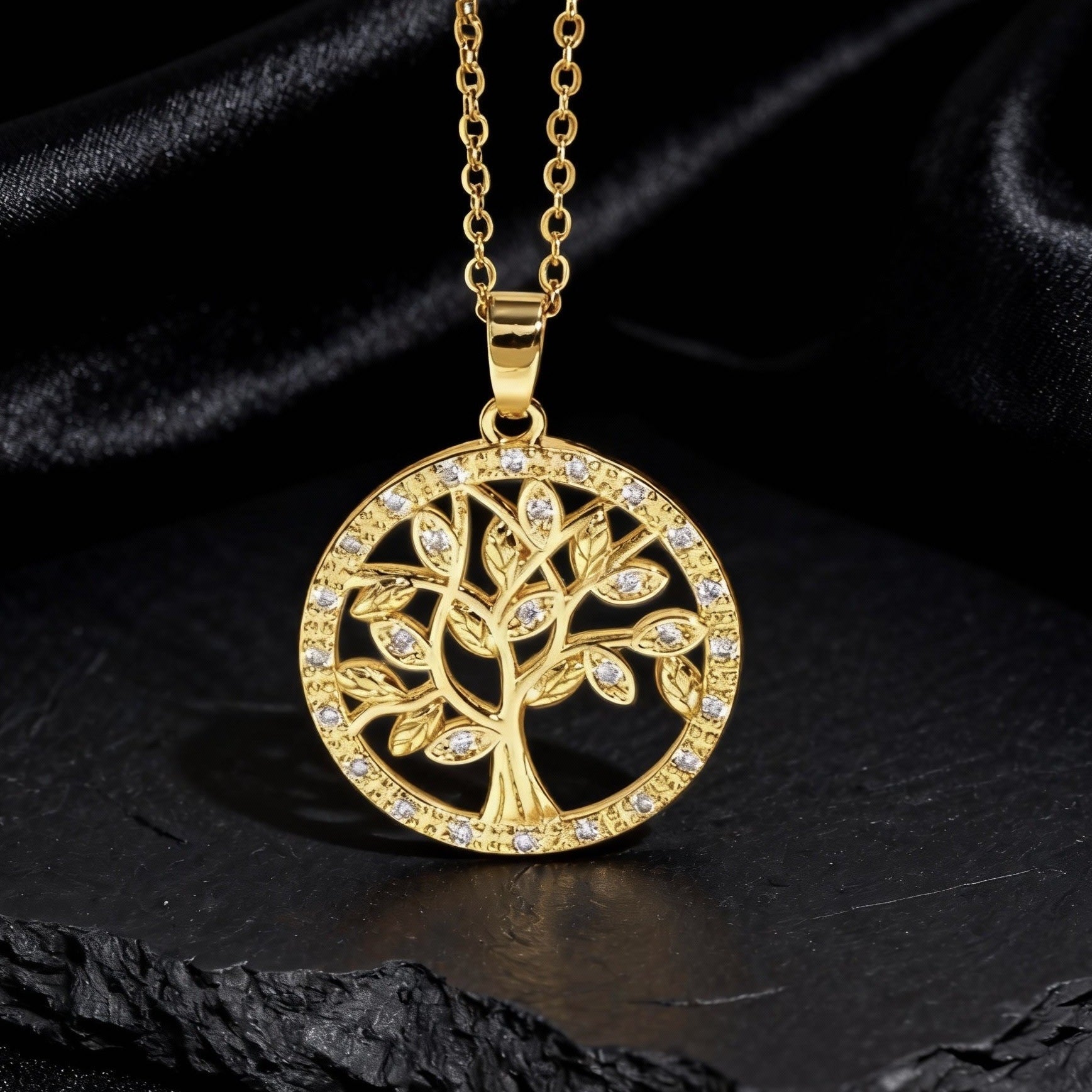 Wholesale Copper Tree Of Life Hollow Pendant Necklace For Women Chic Collarbone Chain Stylish Jewelry Accessory For Gift And Resale
