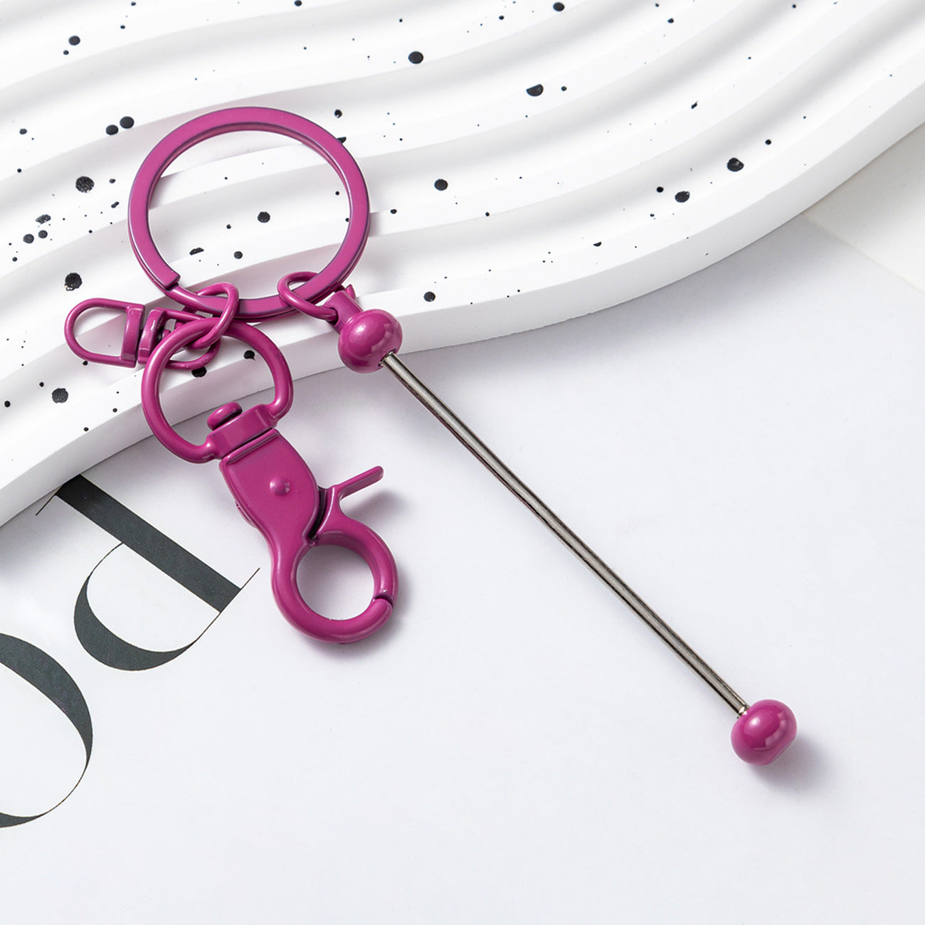 Wholesale Beadable Keychains Gradient Color DIY Beaded Keychains ACC-KC-HuaH009