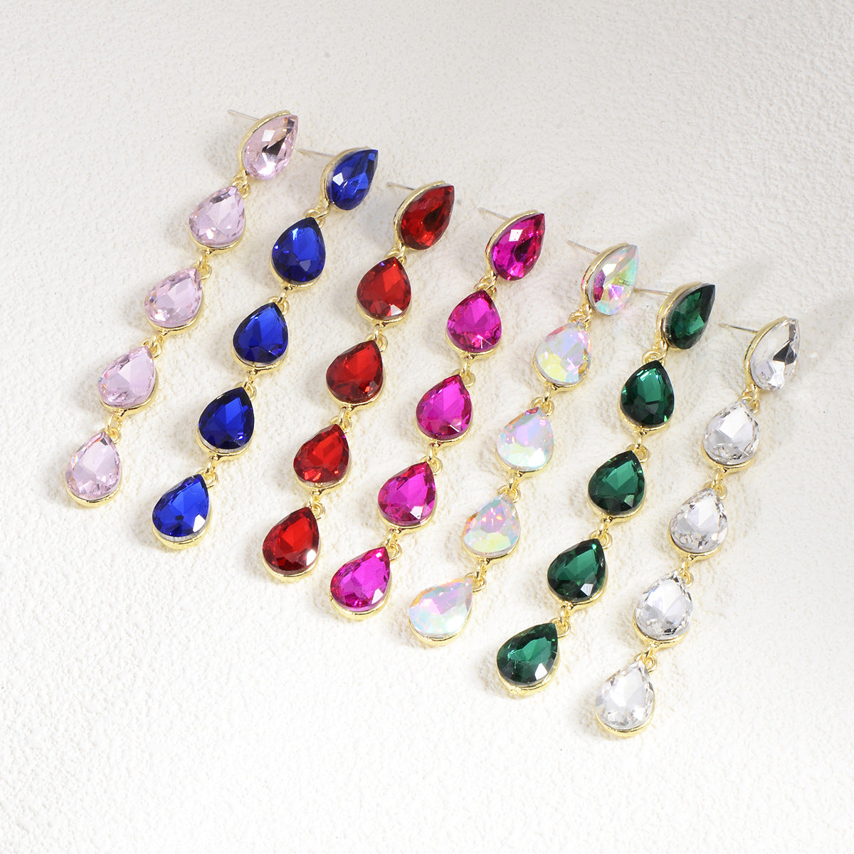 Wholesale Rhinestone Earrings Water Drop Long Luxury Earrings ACC-ES-YiN007