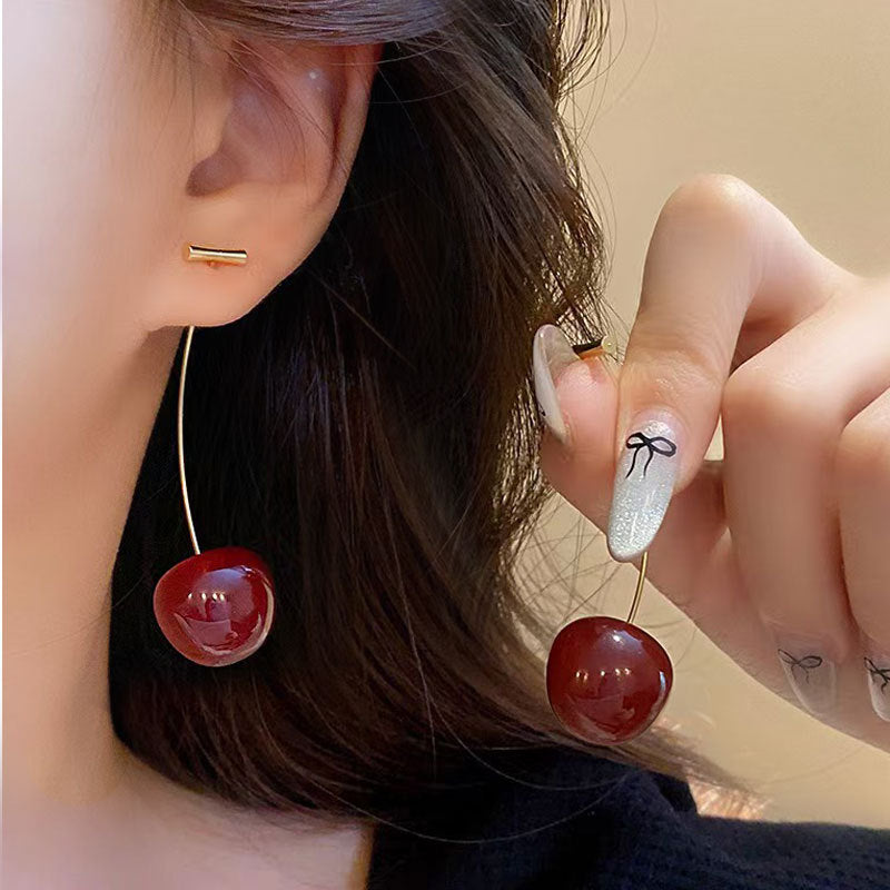 Wholesale Cherry  Light Luxury Niche Earrings