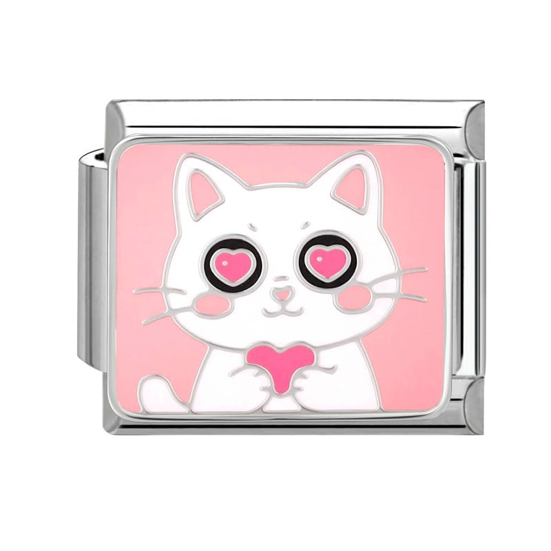 Wholesale  9mm Italian Charm Starter Bracelets DIY square Single Section Creative Stainless Steel Composable Bracelet