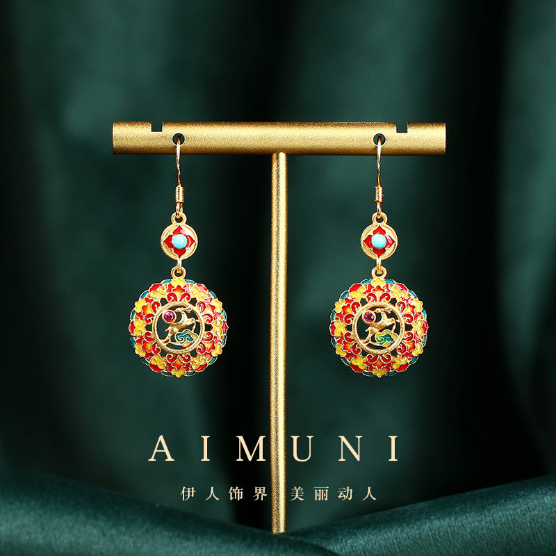 Wholesale Turquoise Vintage Flower Earrings