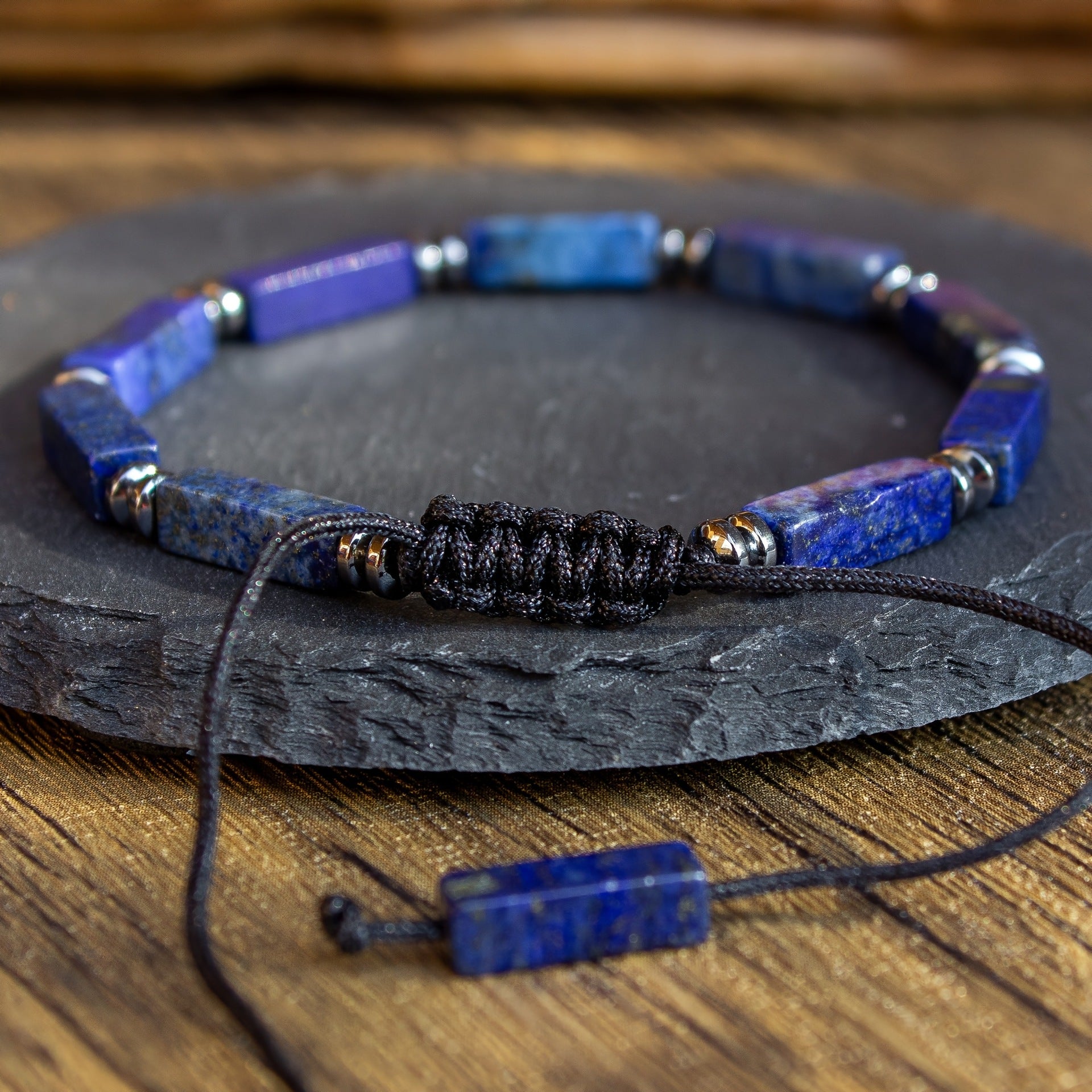 Wholesale Bohemian Style Natural Stone Lapis Lazuli Adjustable Woven Beaded Bracelet Handmade Beads Fashion Accessory For Resale