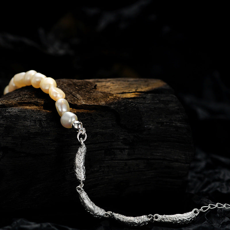 Wholesale Irregular Silver S925 Sterling Silver Special-shaped Pearl Bracelet ACC-BT-YWE006