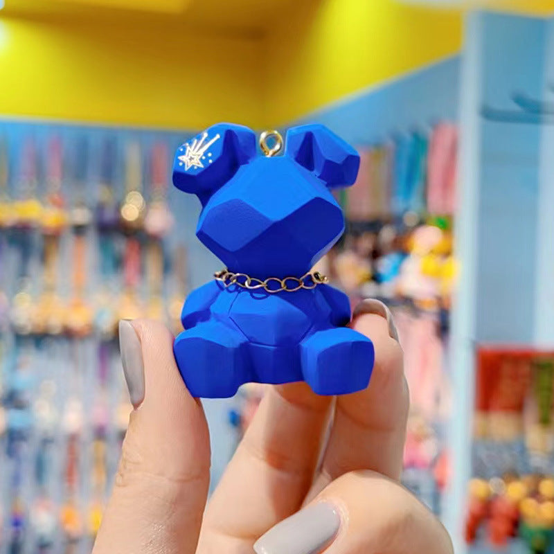 Wholesale Resin geometric rabbit keychain